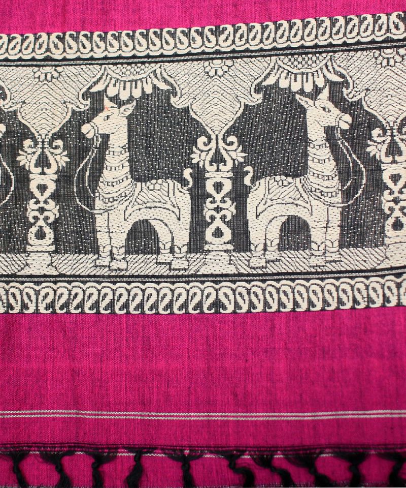 Baluchari Handloom Pink Dupatta