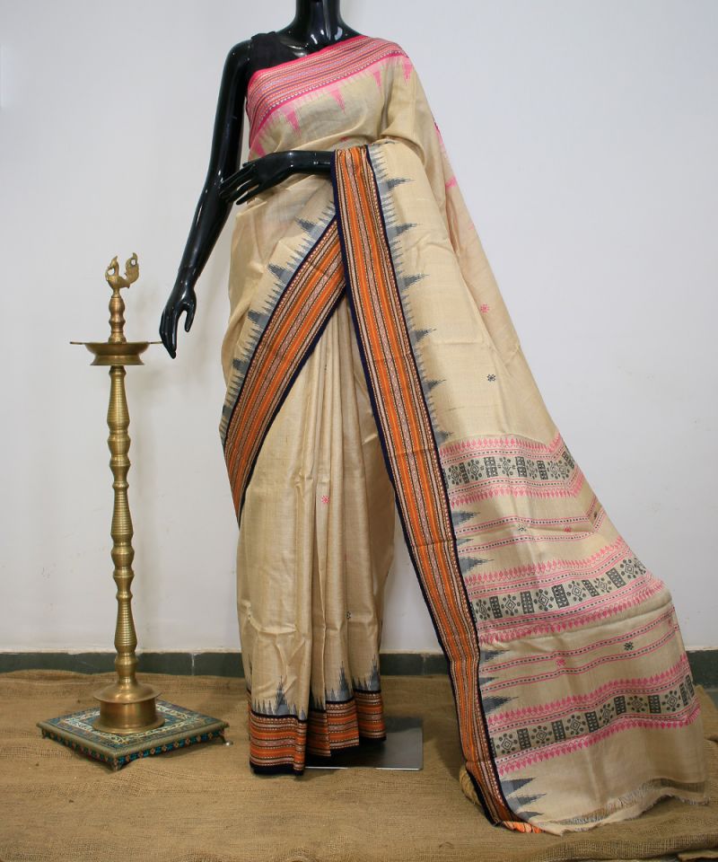 Karvati Kinar Vidarbha Tussar Saree with Jaala Palla 004