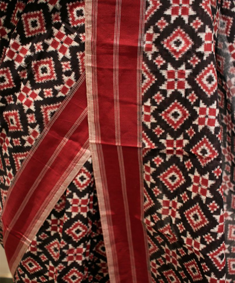 Double ikat cotton telia saree 001