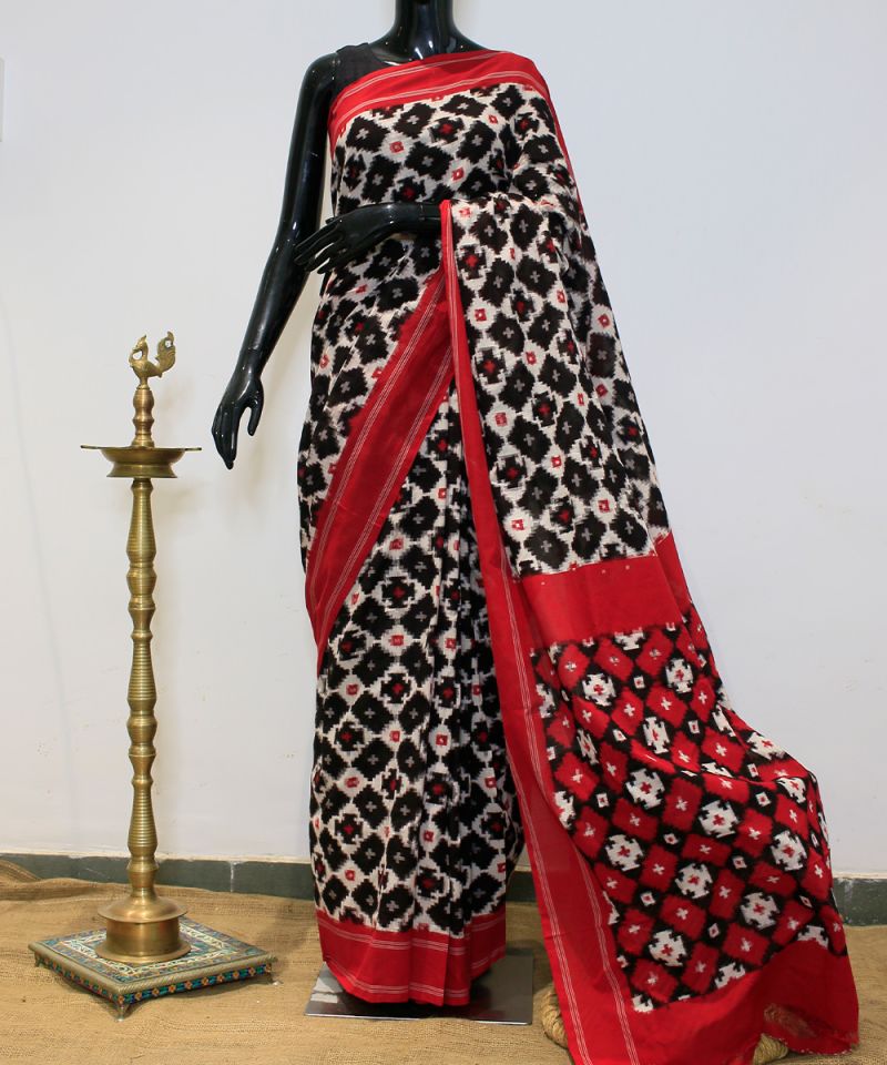 Double ikat cotton telia saree 002