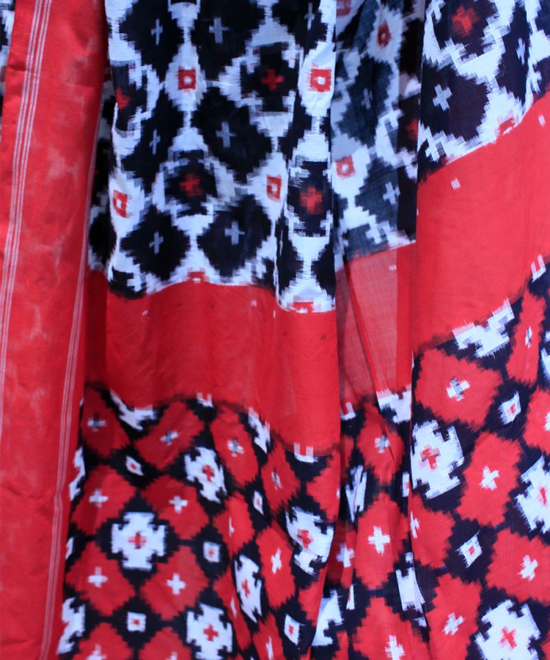Double ikat cotton telia saree 002
