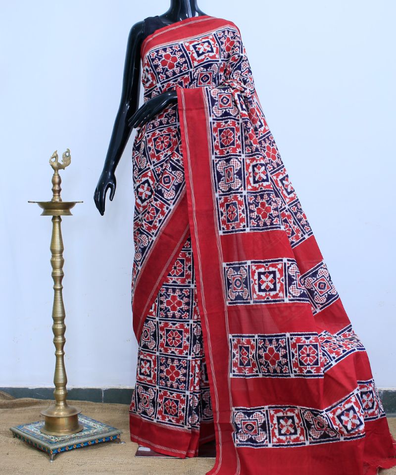 Double ikat cotton telia saree 0013
