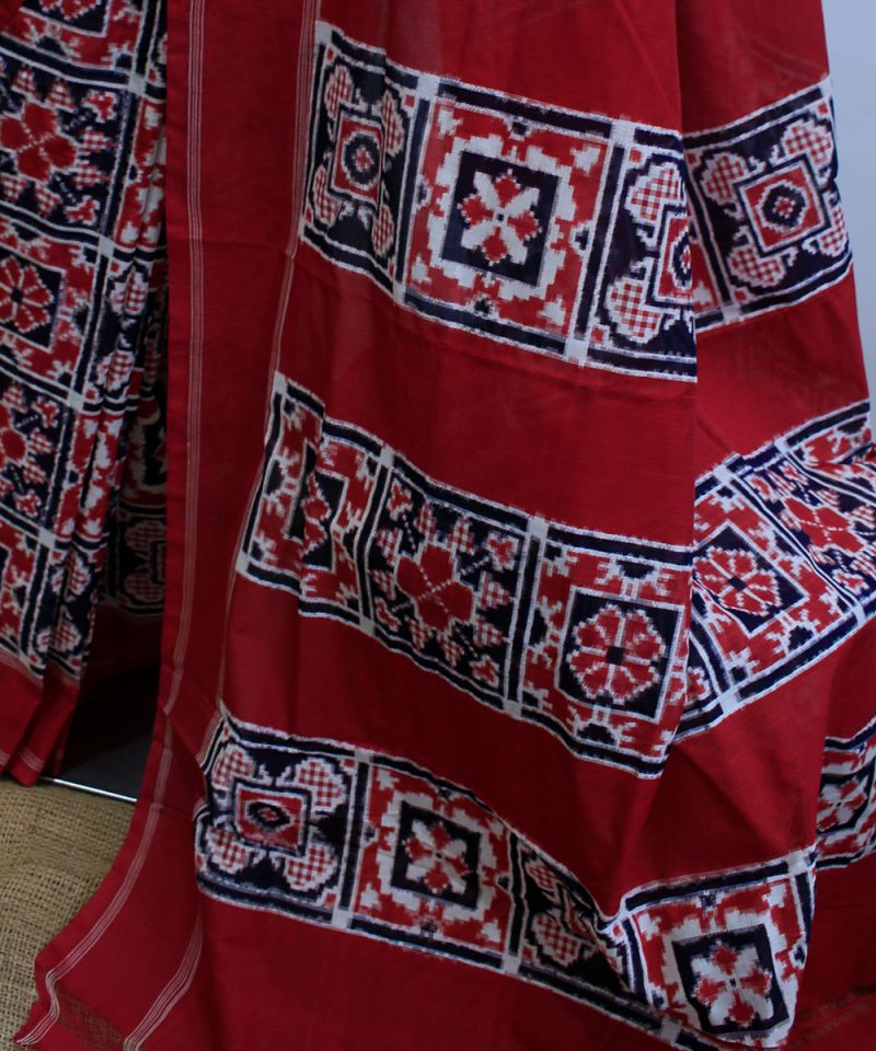 Double ikat cotton telia saree 0013