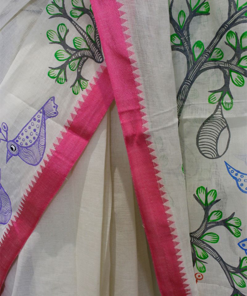 Gond Hand Painted Saree 001