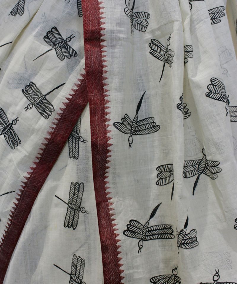 Gond Hand Painted Saree 003