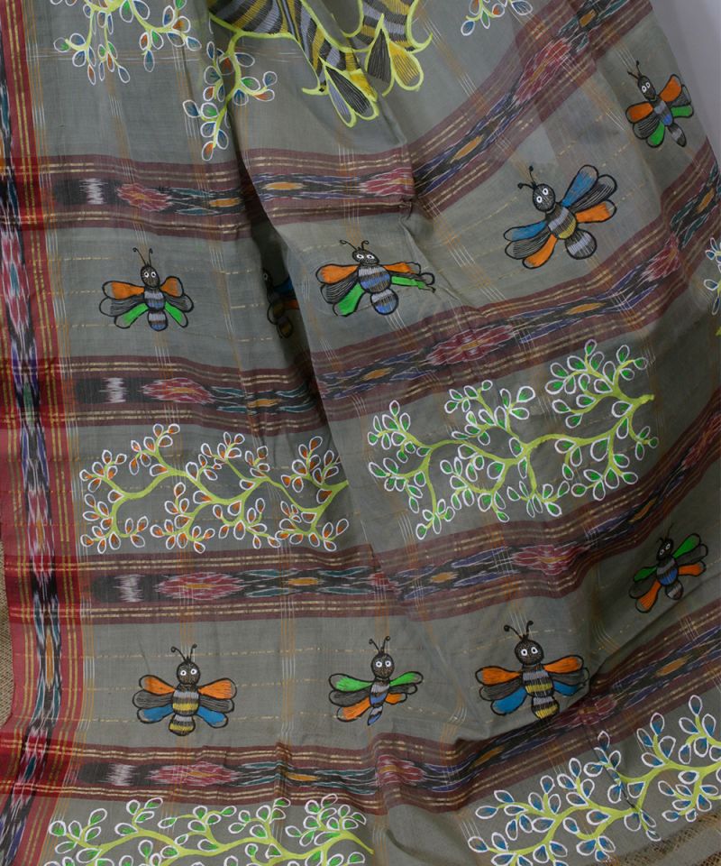 Gond Hand Painted Saree 007