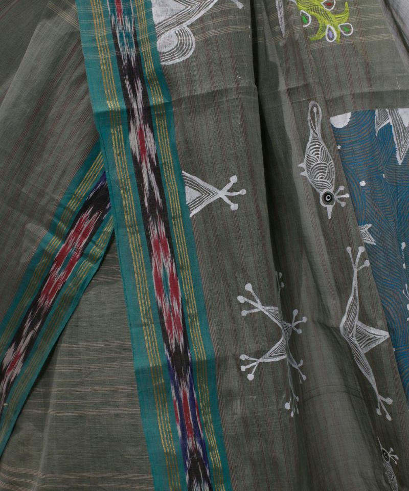 Gond Hand Painted Saree 005