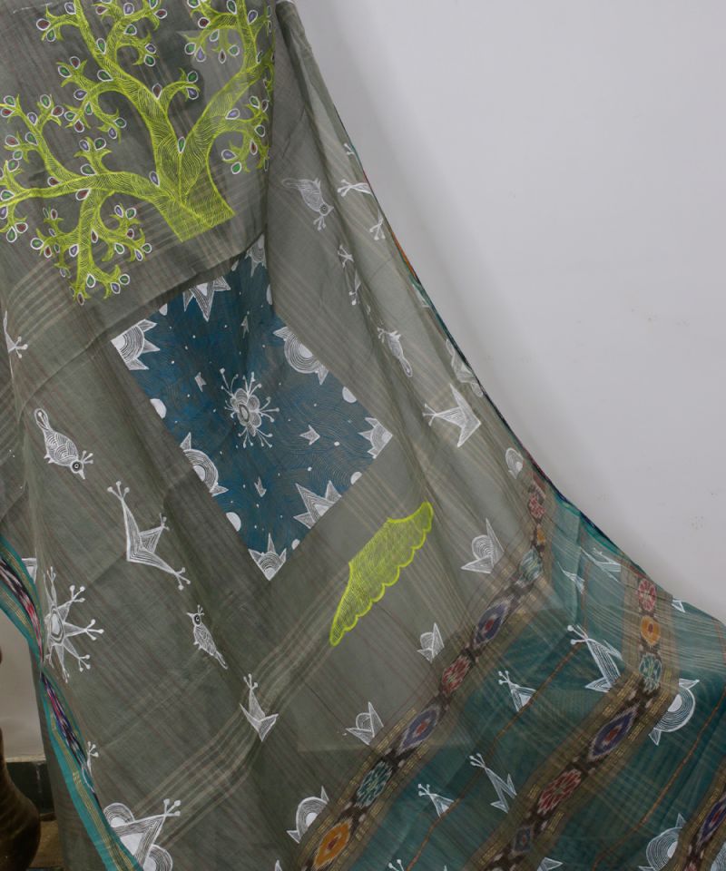 Gond Hand Painted Saree 005