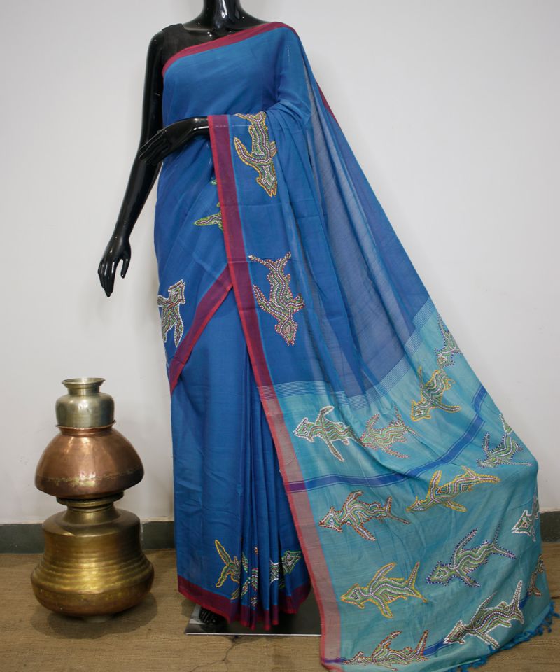 Bhil Hand Painted Saree 008