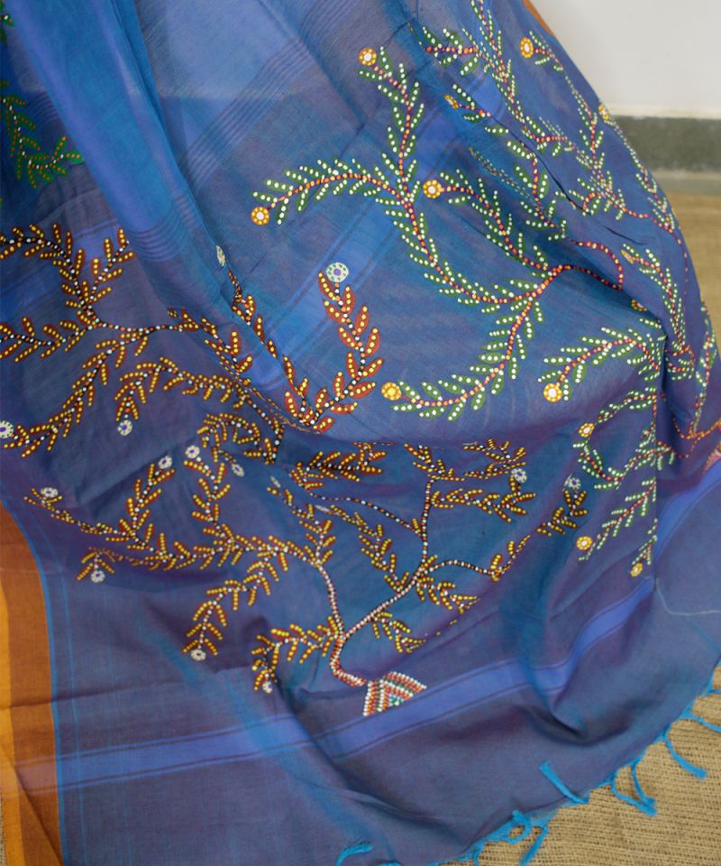 Bhil Hand Painted Saree 010