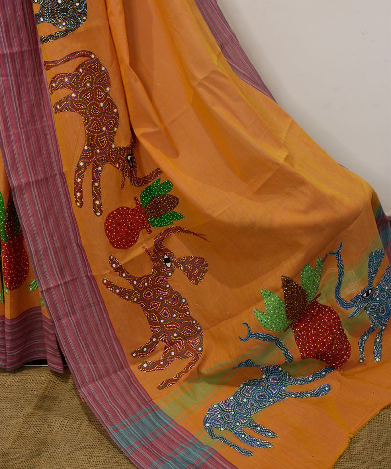Bhil Hand Painted Saree 011