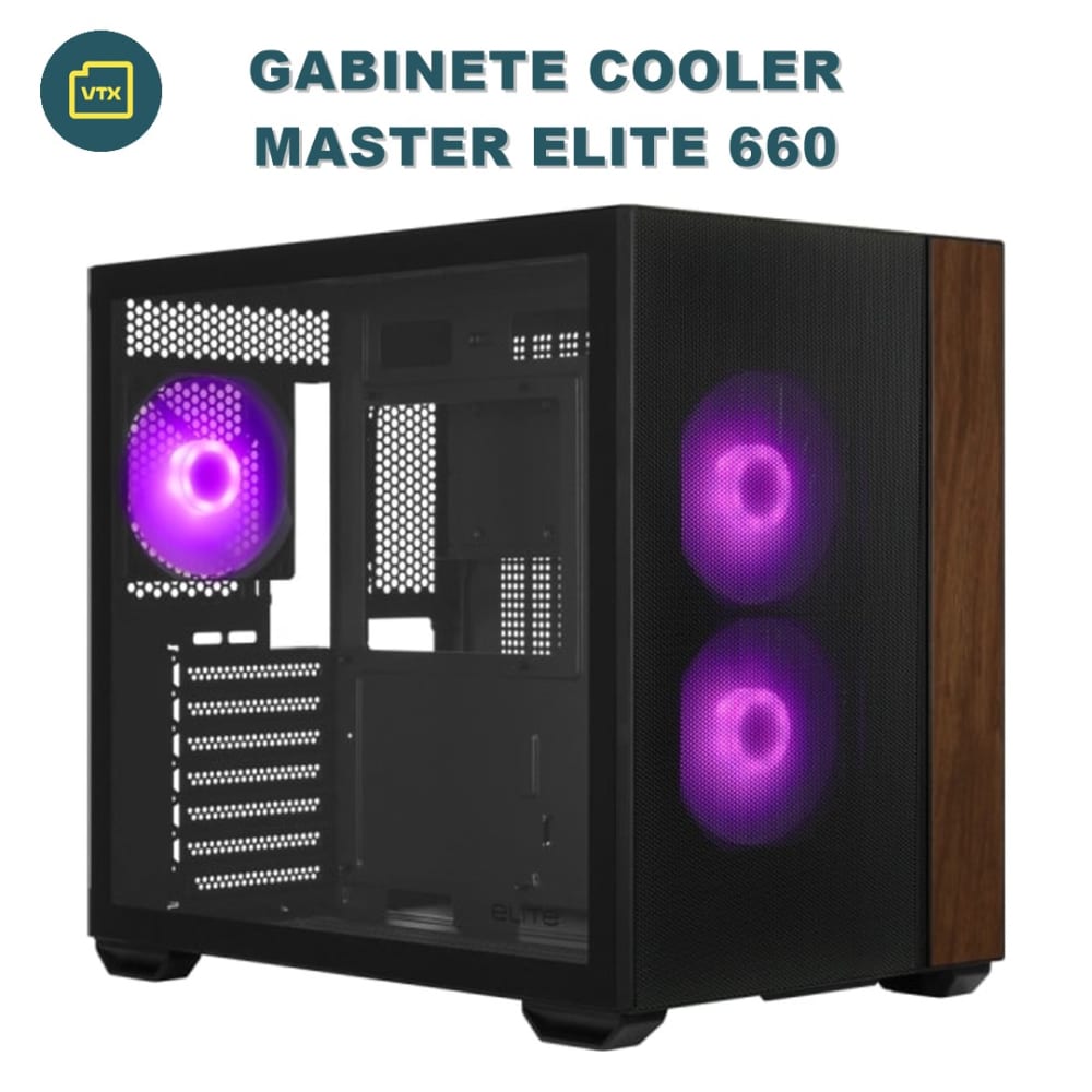 Gabinete Cooler Master Elite 660 Argb Vidrio Negro
