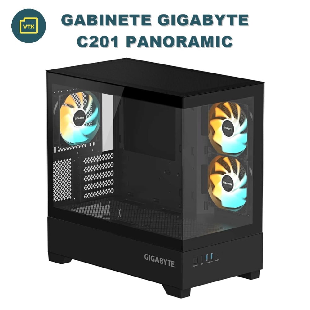 Gabinete Gigabyte C201 Panoramic Negro