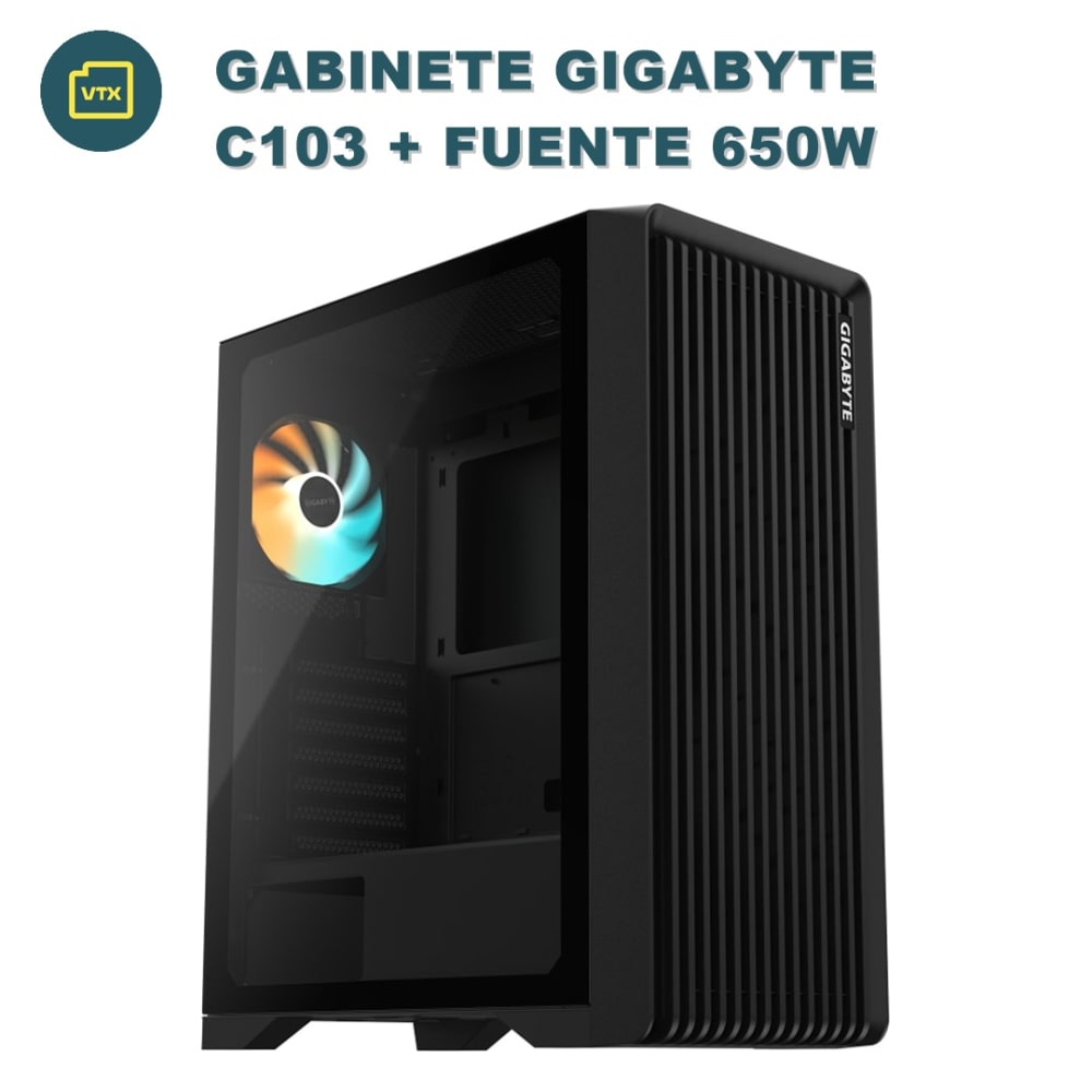 Gabinete Gigabyte C103 Glass Con Fuente 650w 80 Plus Gold
