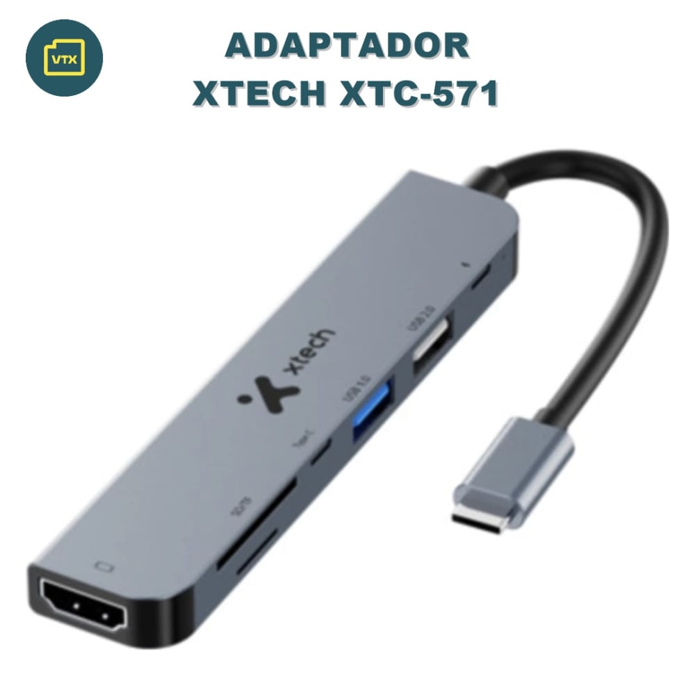 Adaptador Xtech Multipuerto 7 En 1 Usb-c Xtc-571