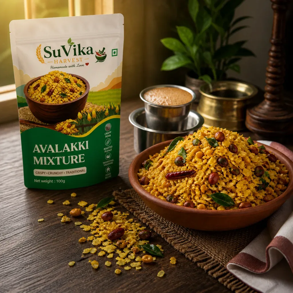 Avalakki Mixture — serving with pouch