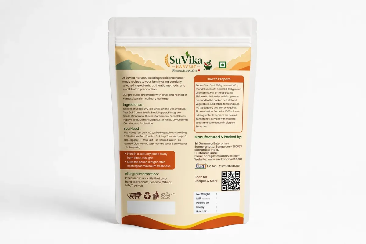 Bisibele Bath Powder — back label