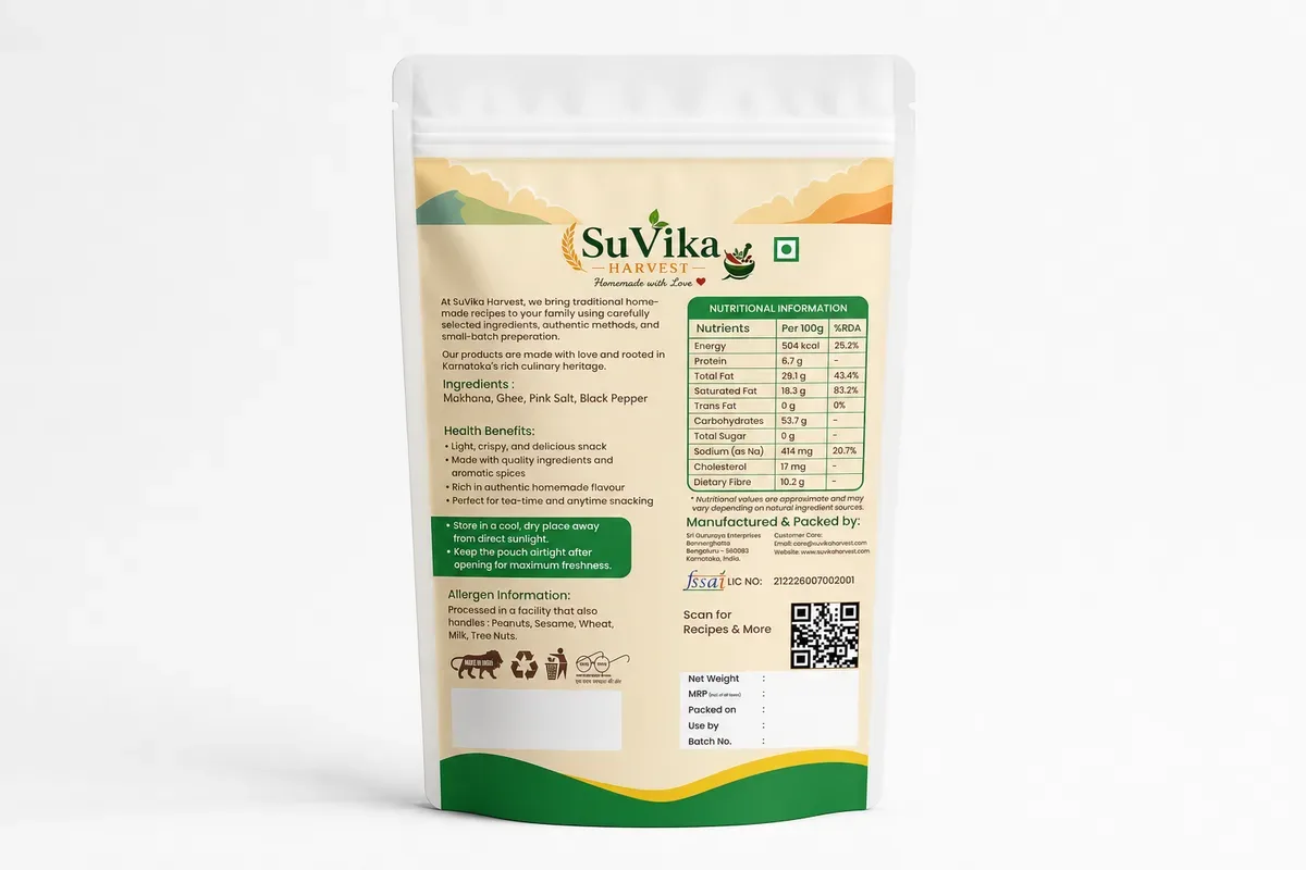 Makhana Salt & Pepper — back label