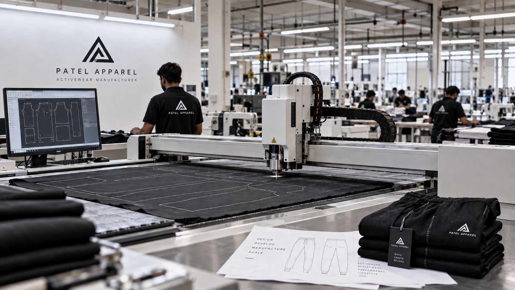 Automated precision CAD cutting table at Patel Apparel Surat facility