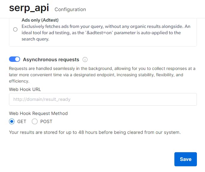 SERP API 切換 同步/非同步 請求