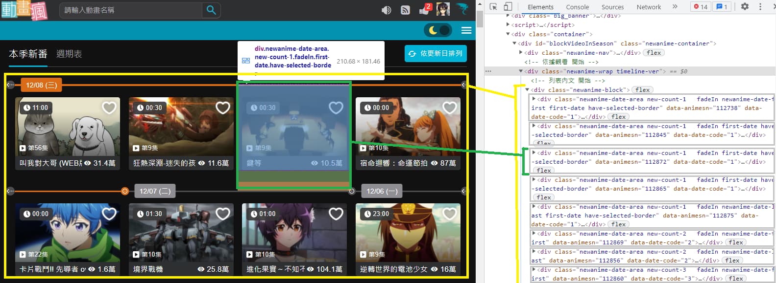 網頁元素架構