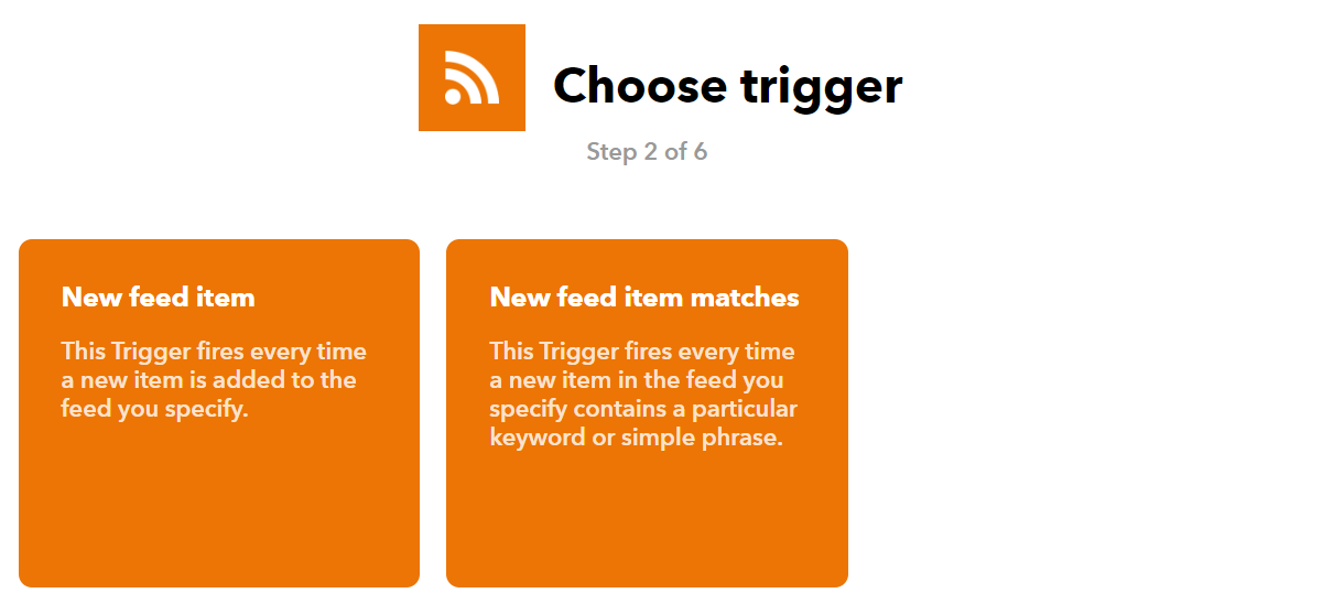 選擇 New feed item matches