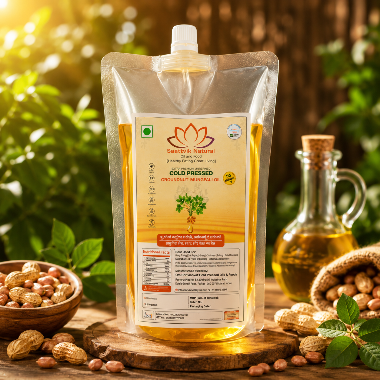 Saattvik Natural Ultra Cold Pressed Groundnut Oil