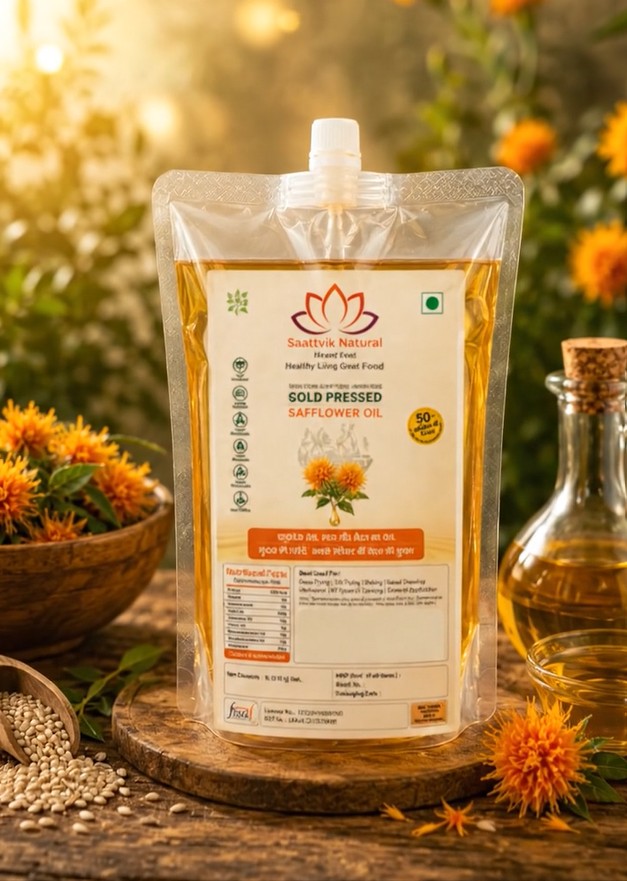 Saattvik Natural Health Article - Cold-Pressed Safflower Oil vs Olive Oil: Full Comparison