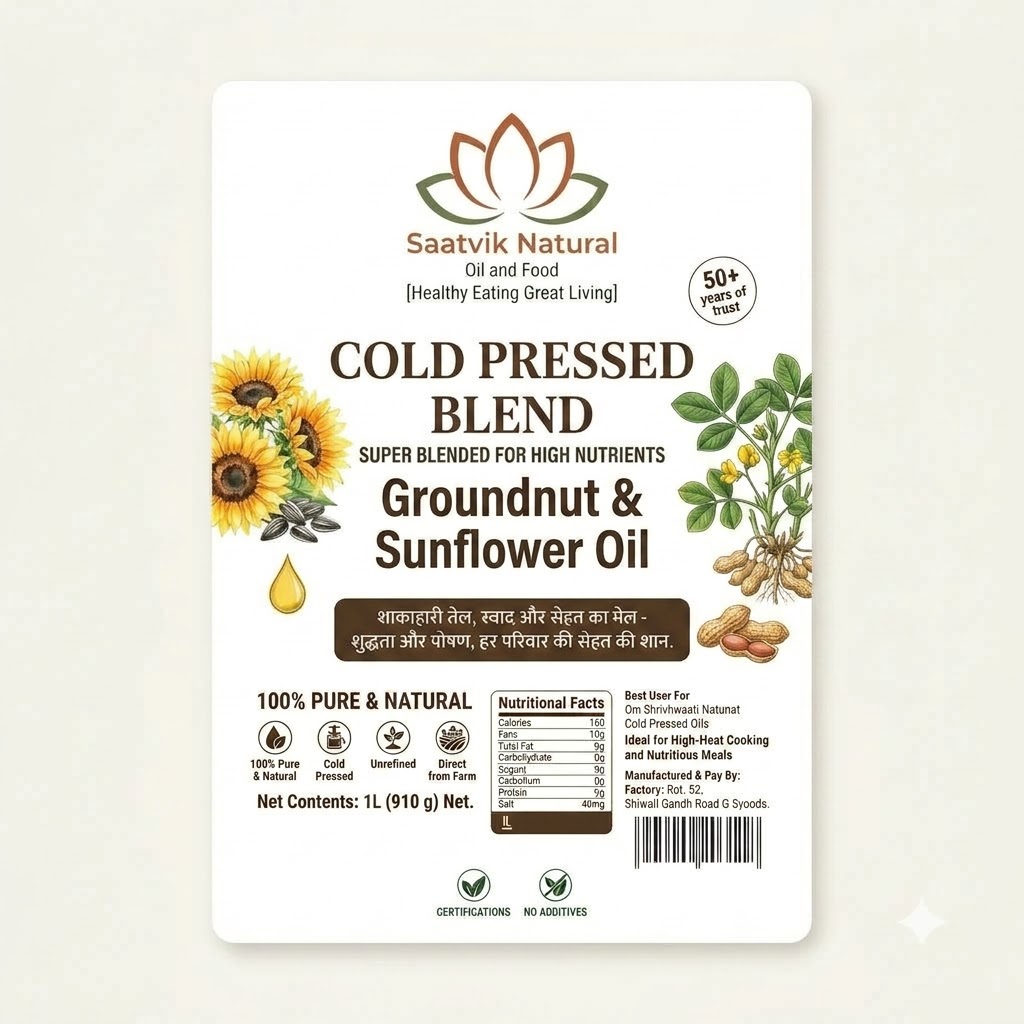 Saattvik Natural Cold Pressed Groundnut+Sunflower Oil