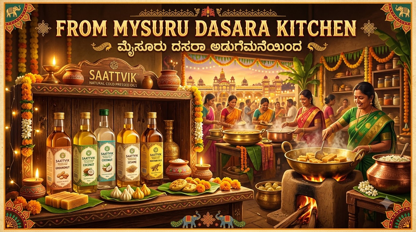 Saattvik Natural Health Article - Mysuru Dasara Kitchen: The Traditional Oils Behind Karnataka's Nadahabba Feast