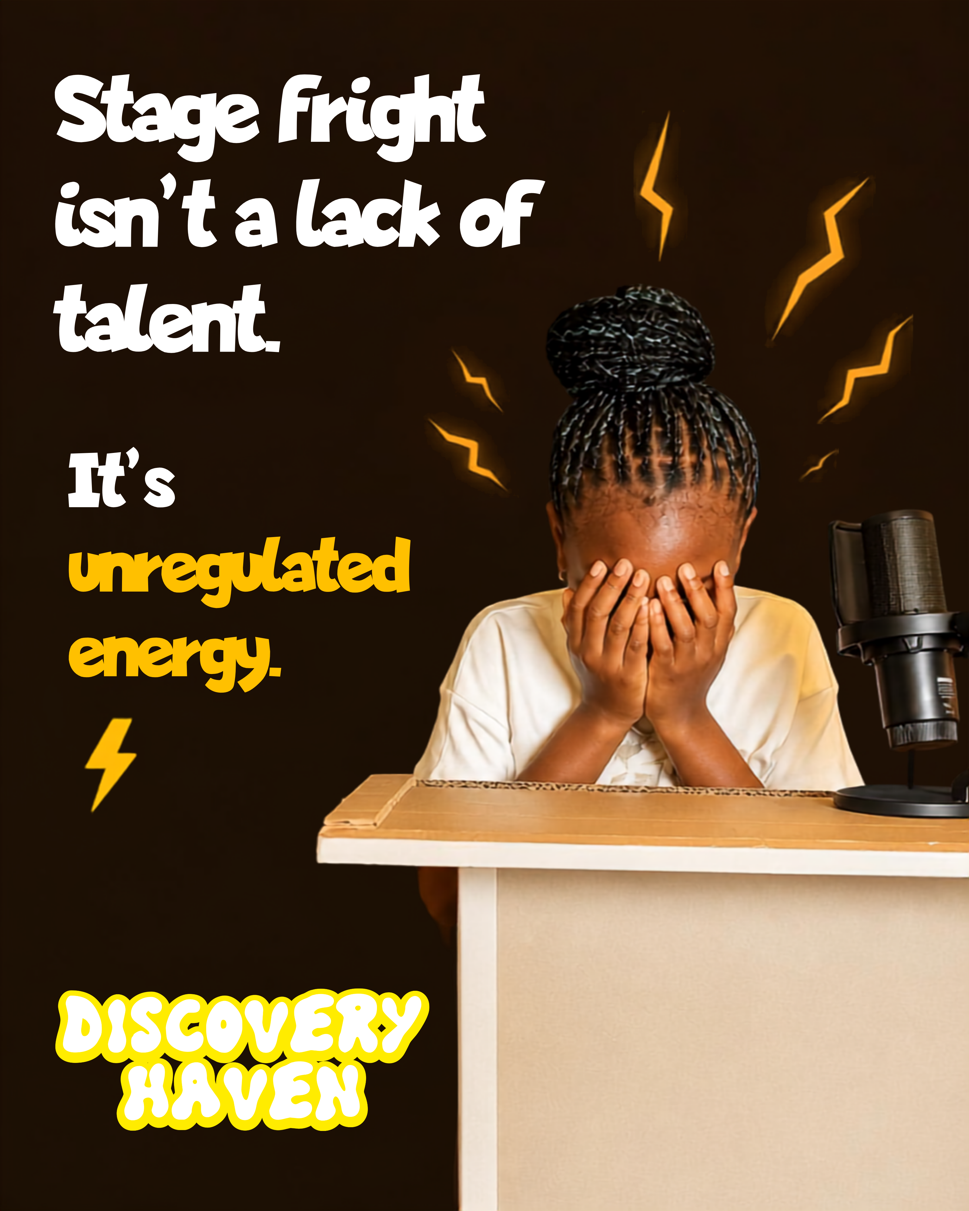 Stage fright is unregulated energy