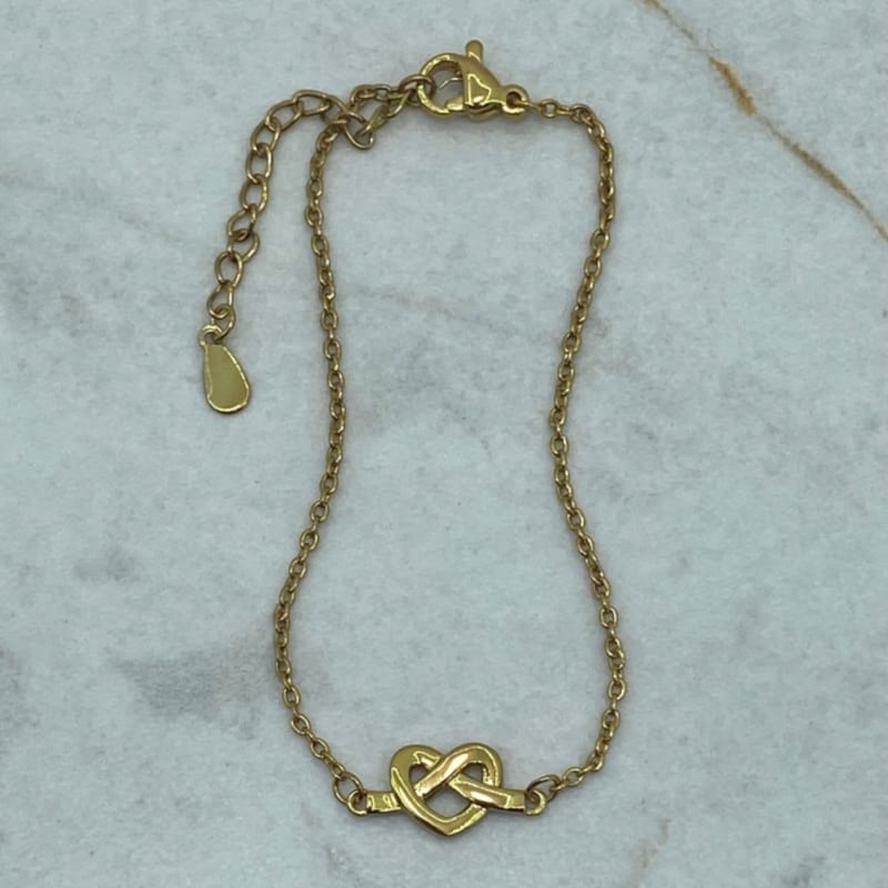 Pulsera final corazón dorado 1
