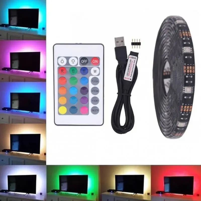 TIRA LED RGB CON CONTROL REMOTO USB 2