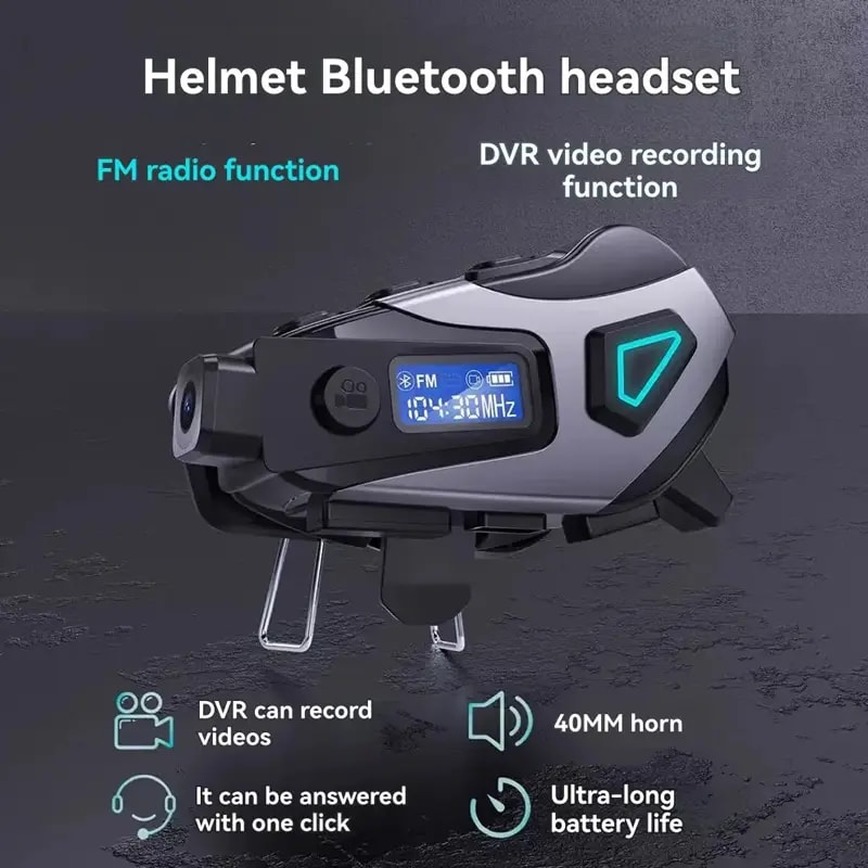 AURICULAR MICRÓFONO CON CÁMARA PARA CASCO MOTO INTERCOMUNICADOR IMPERMEABLE K10 1