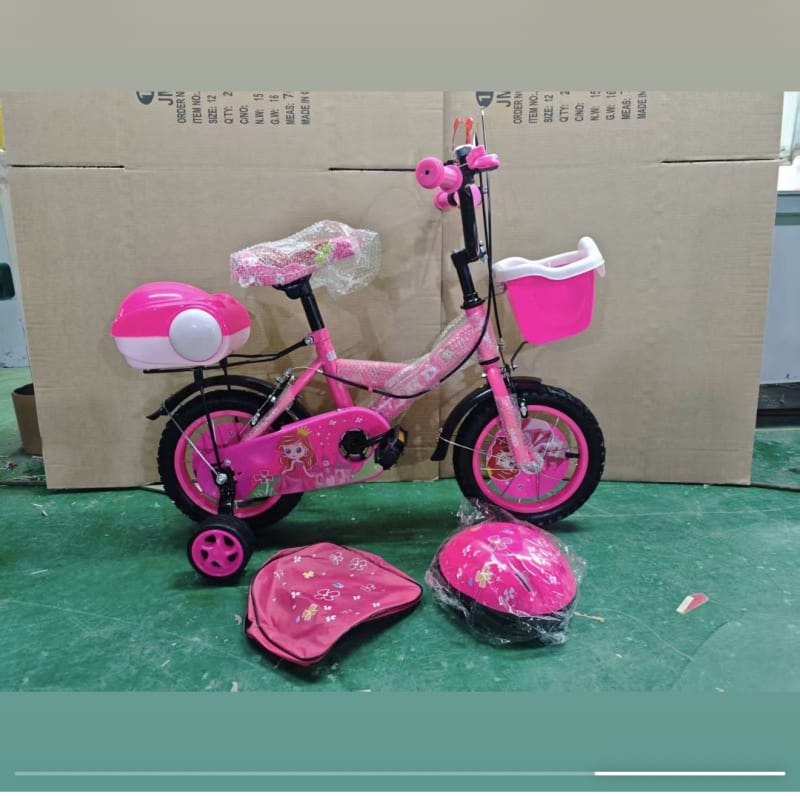 Bicicleta Con Casco Y Bolso Rin Y 12 1