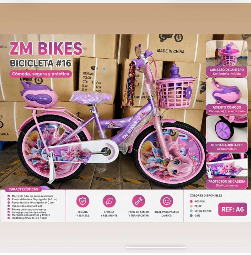 Bicicleta Con Baul Princesa Rin 16 3