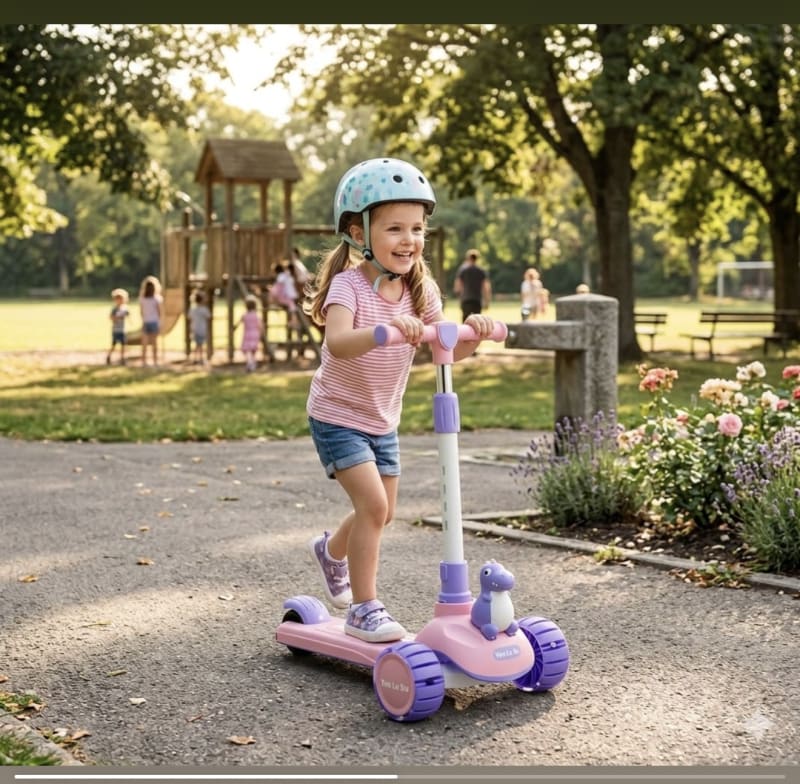 Scooter infantil de 3 ruedas con diseño de dinosaurio 1