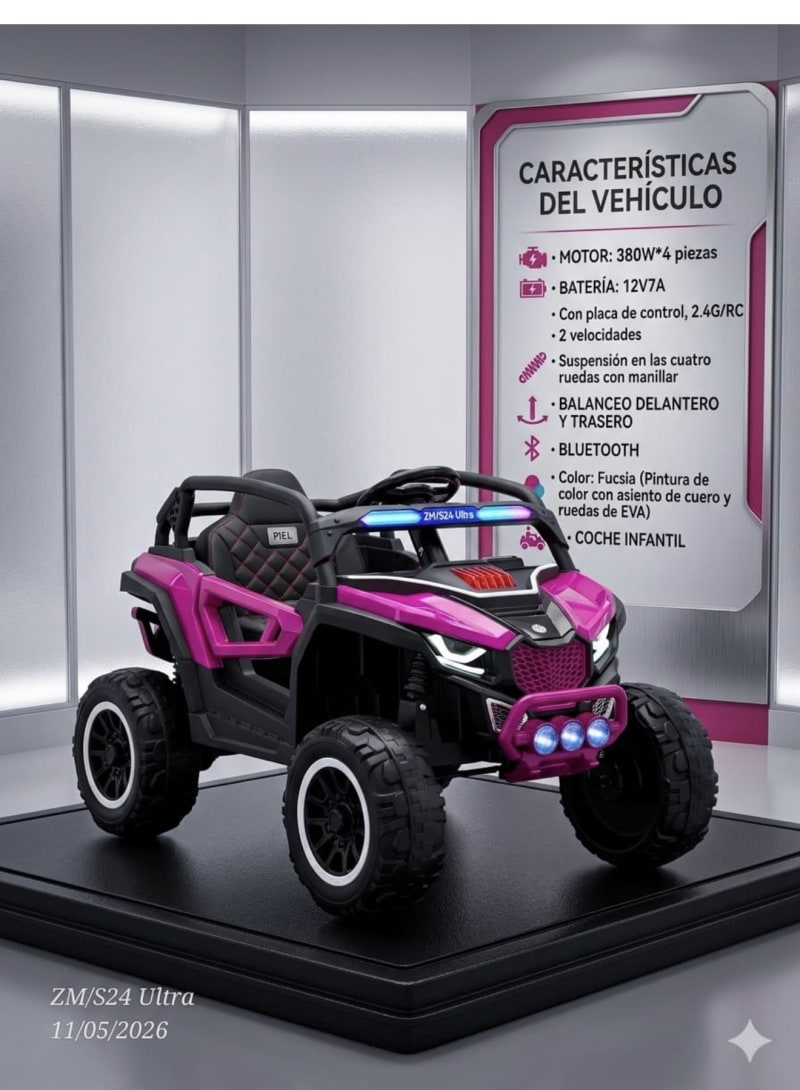 🚗 Coche Eléctrico Infantil ZM/S24 Ultra – Color Fucsia 🚗 1