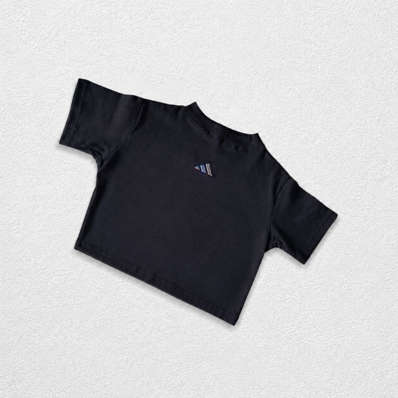 Crop Top Negro Bordado Colores 2