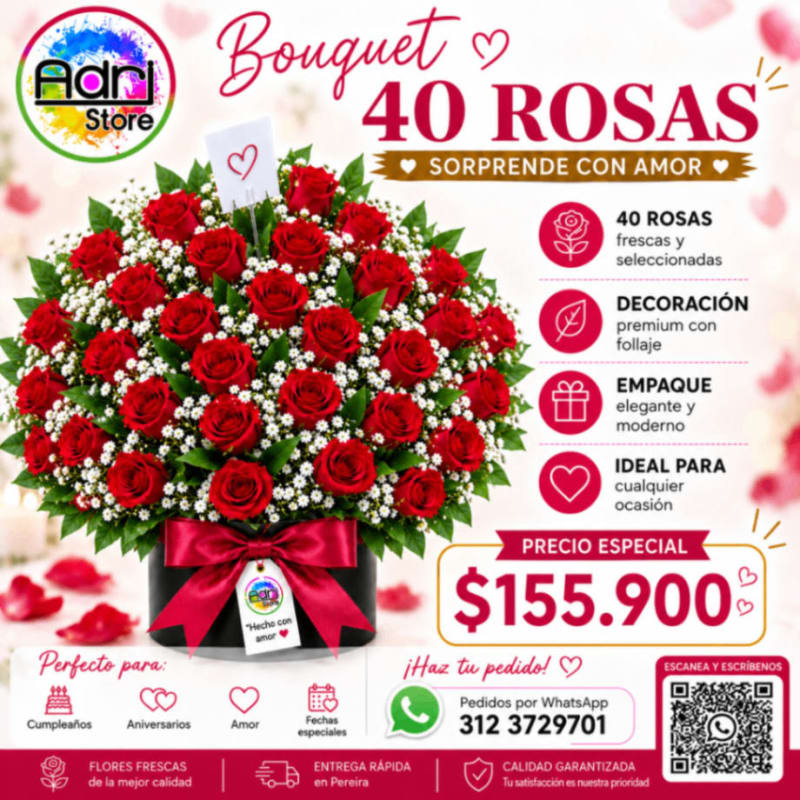 Ramo de 40 rosas 1