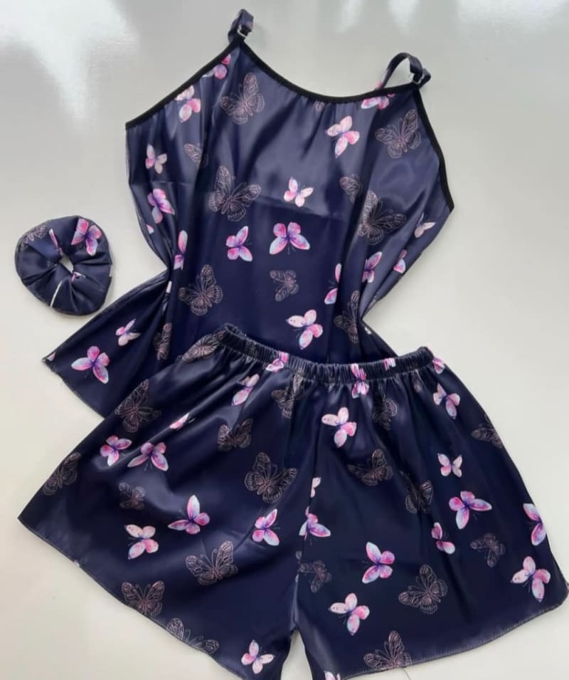 Pijama de seda fría + scrunchie 3