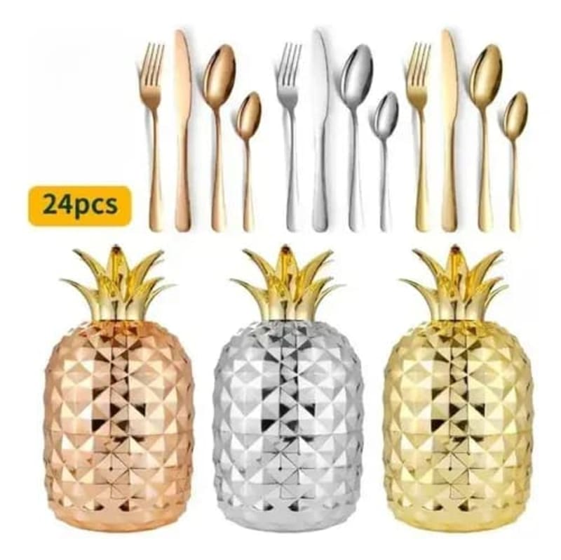 Set De Cubiertos Lujo Pina 2