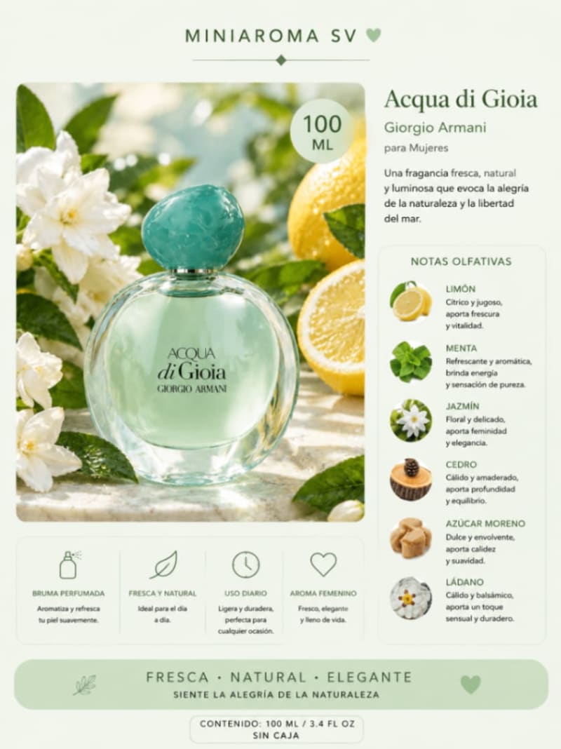 ✨ ACQUA DI GIOIA PARA DAMA– GIORGIO ARMANI ✨ 2