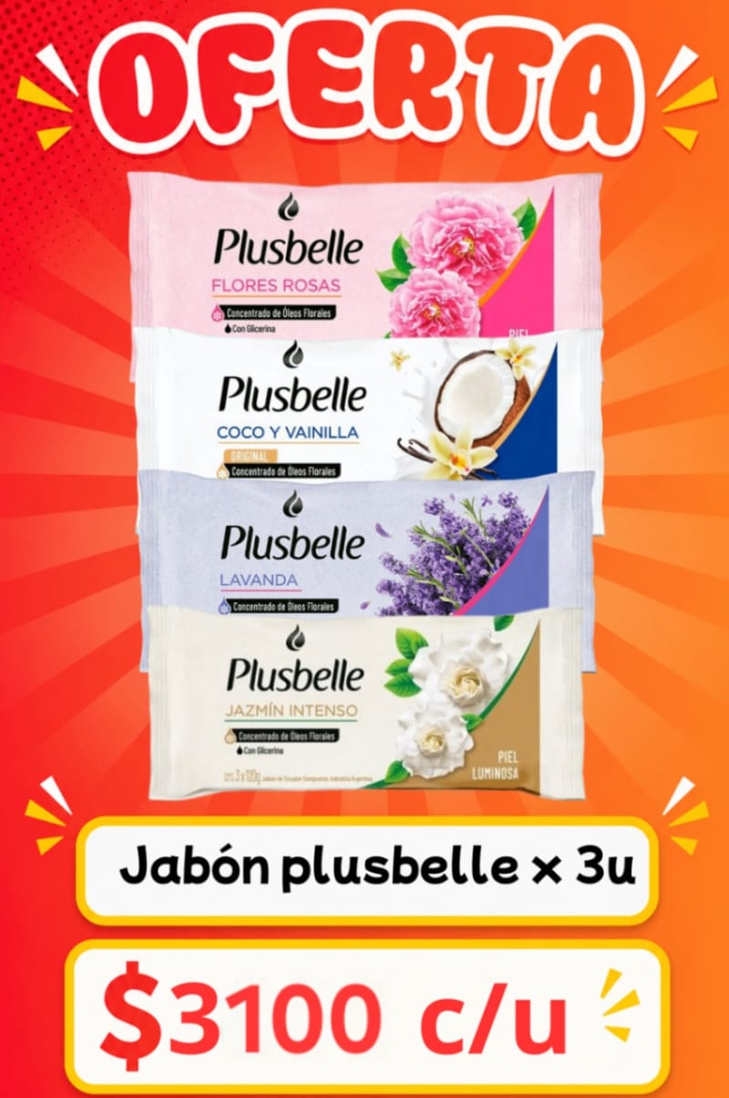 Jabón plusbelle x 3u 1