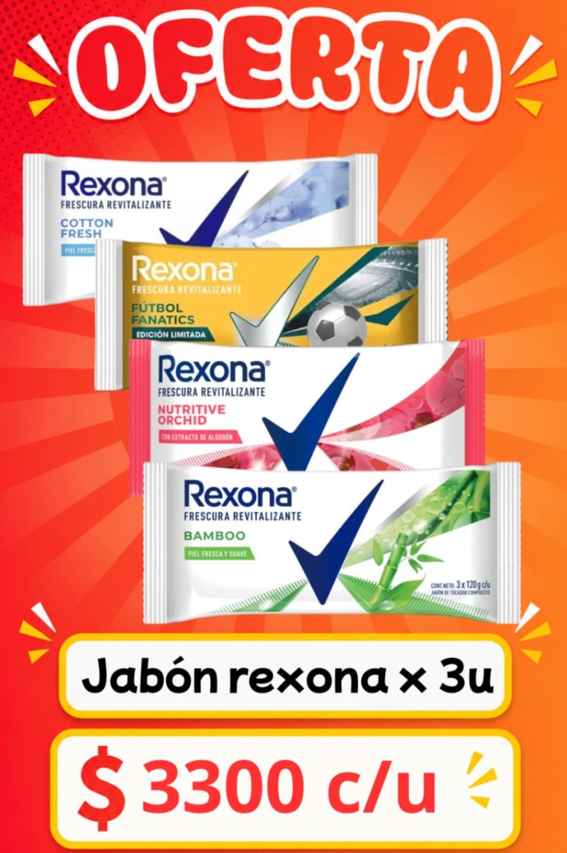 Jabón rexona x 3u 1