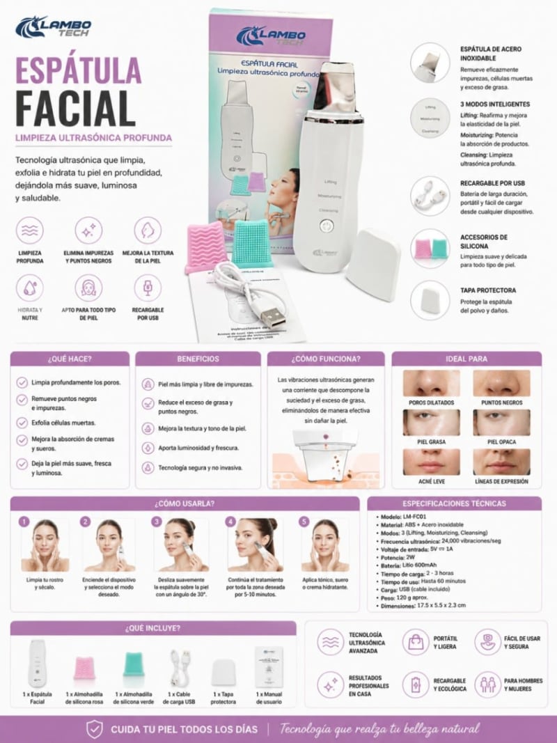LT-25M26 ESPATULA FACIAL ULTRASONICA LAMBO TECH 1