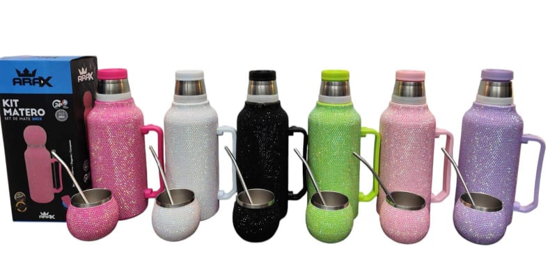 KIT MATERO SPACE 1300ML STRASS / LISO/ FLORES 1