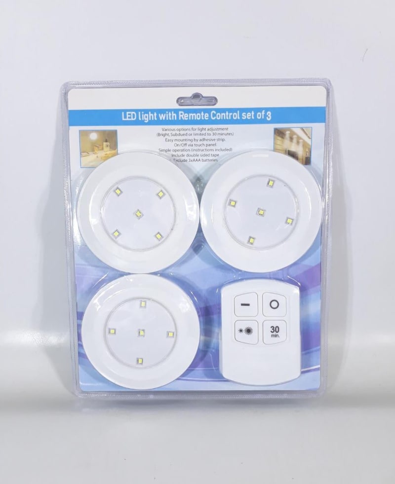SET DE LUZ LED PLACAR X3PCS C/CONTROL HT-08 1