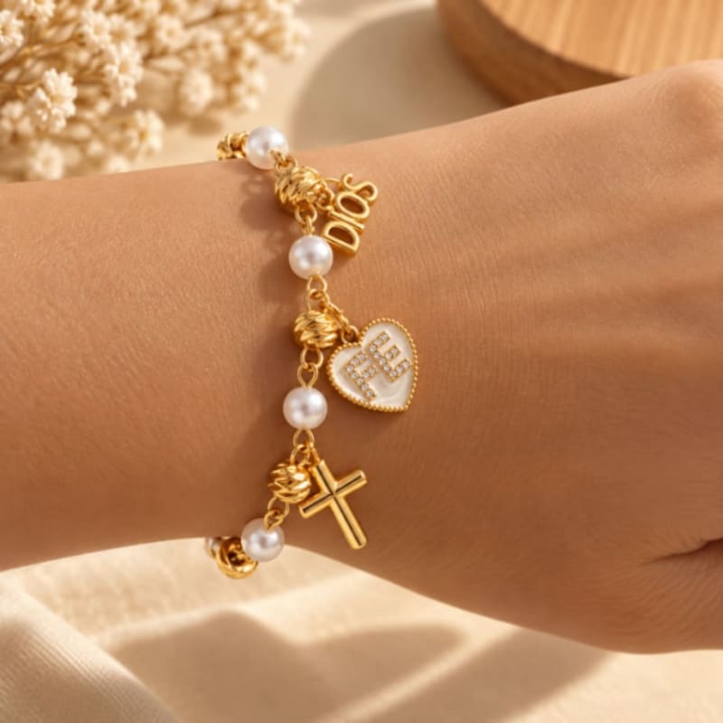 Pulsera dijes perlas 2