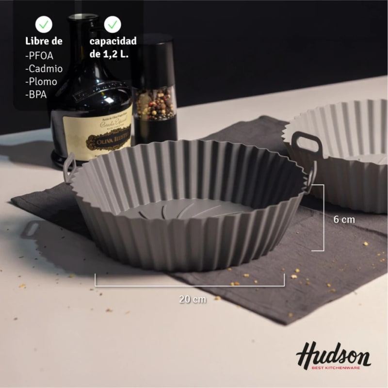 Set X2 Molde Silicona Airfryer Freidora Aire 20x6 Cm Redonda 2